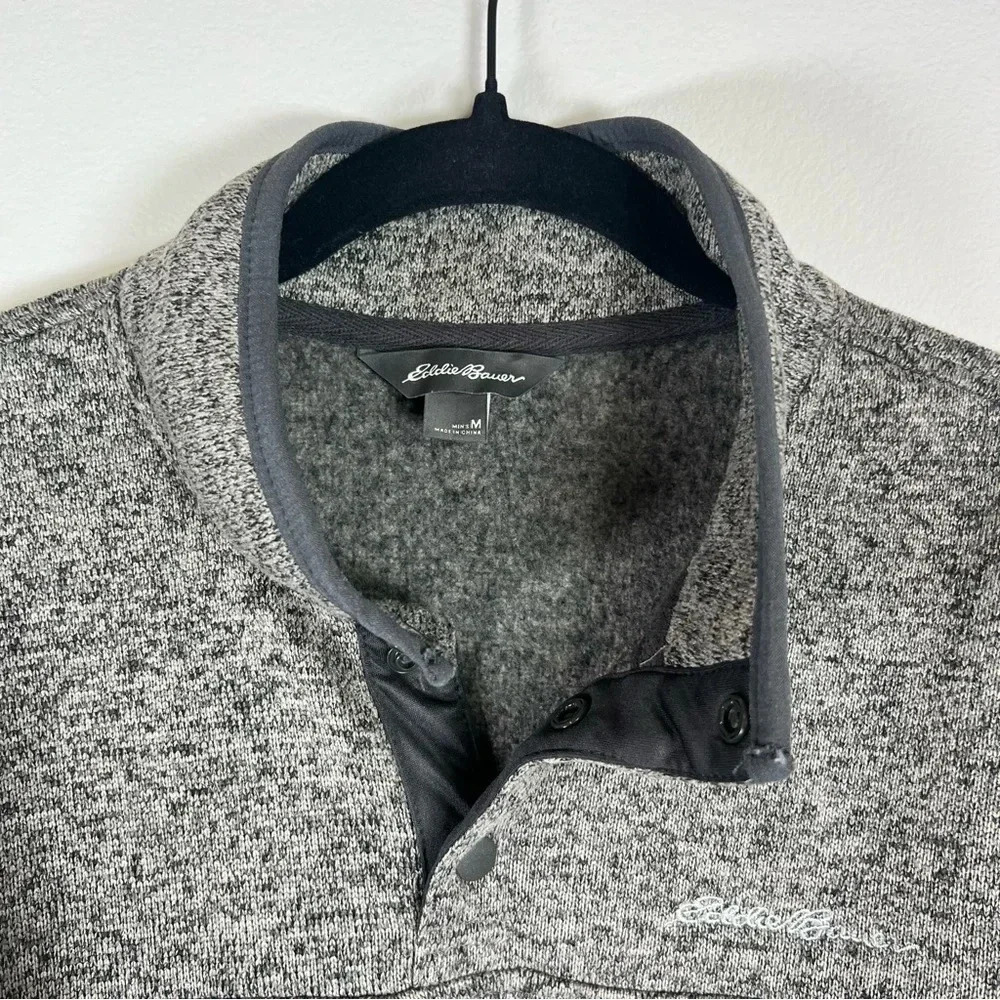Eddie Bauer Quarter Snap Pullover Sweatshirt Heather Taupe Outdoor  Men's Medium - Picture 3 of 11